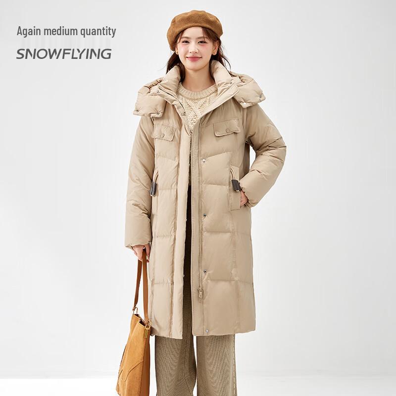 SNOWFLYING Женский пуховик средней длины с капюшоном