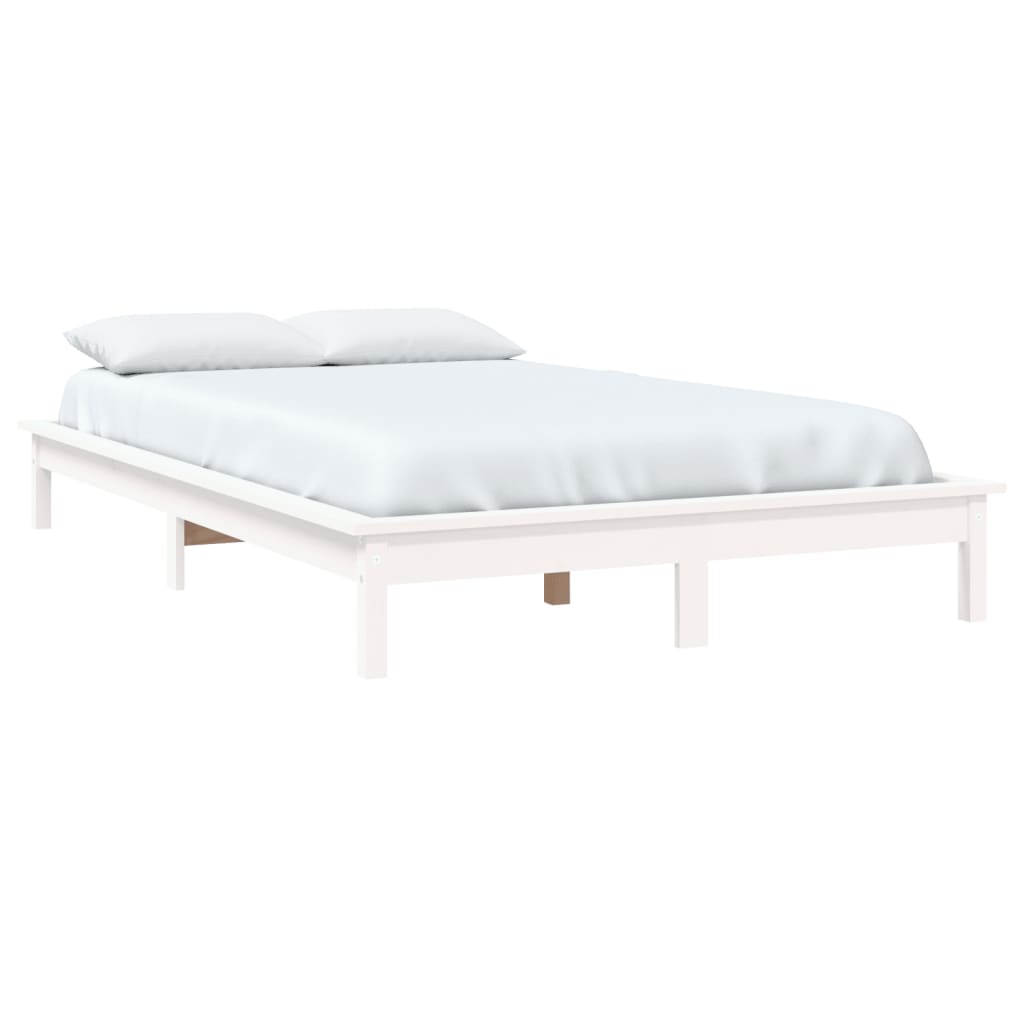 Solid Wood Bed White 140 x 200 cm Pine