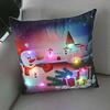 Christmas Light LED   Decoration 45x45cm Santa  Sled Village Color Ball Sofa Seat Pillow Sleeve  Cases