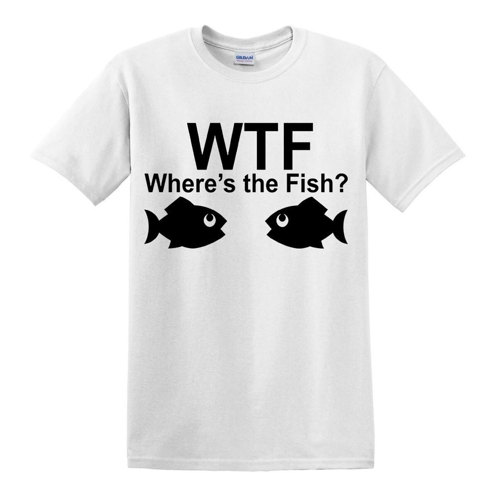 WTF Wheres The Fish TShirt Funny Fishing Tshirt Fun Party Gift Crap present