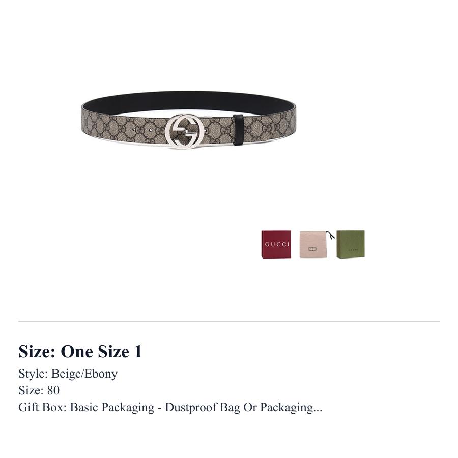 GUCCI Gg Supreme Reversible Belt 473030-KGDHN-9769