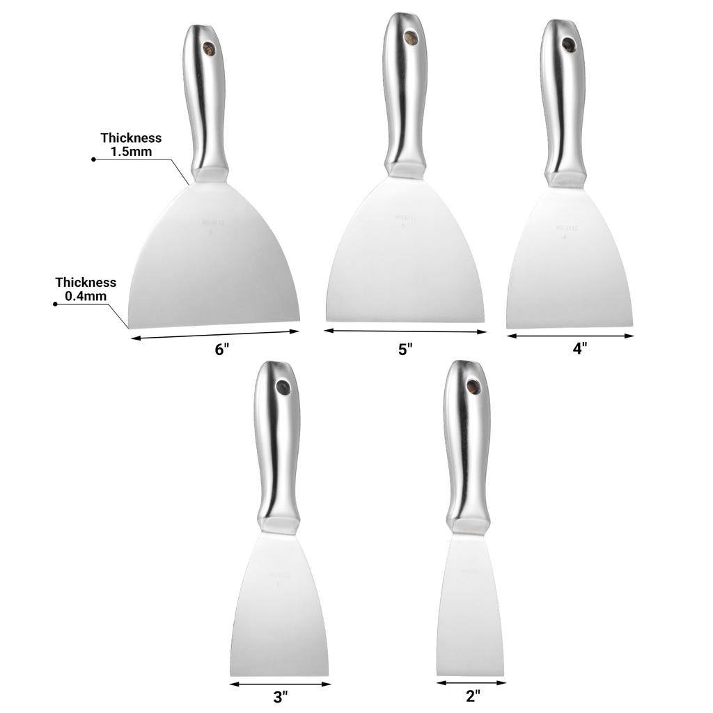 Набор шпателей PENGGONG, 5 шт., 23456 дюймов, скребок, шпаклевочный нож, скребок для краски, цельный, премиум-класса
