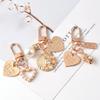 Korean Pearl Shell Conch Gold Color Fashion Bag Charms Heart Key Ring Key Chain Key Accessories