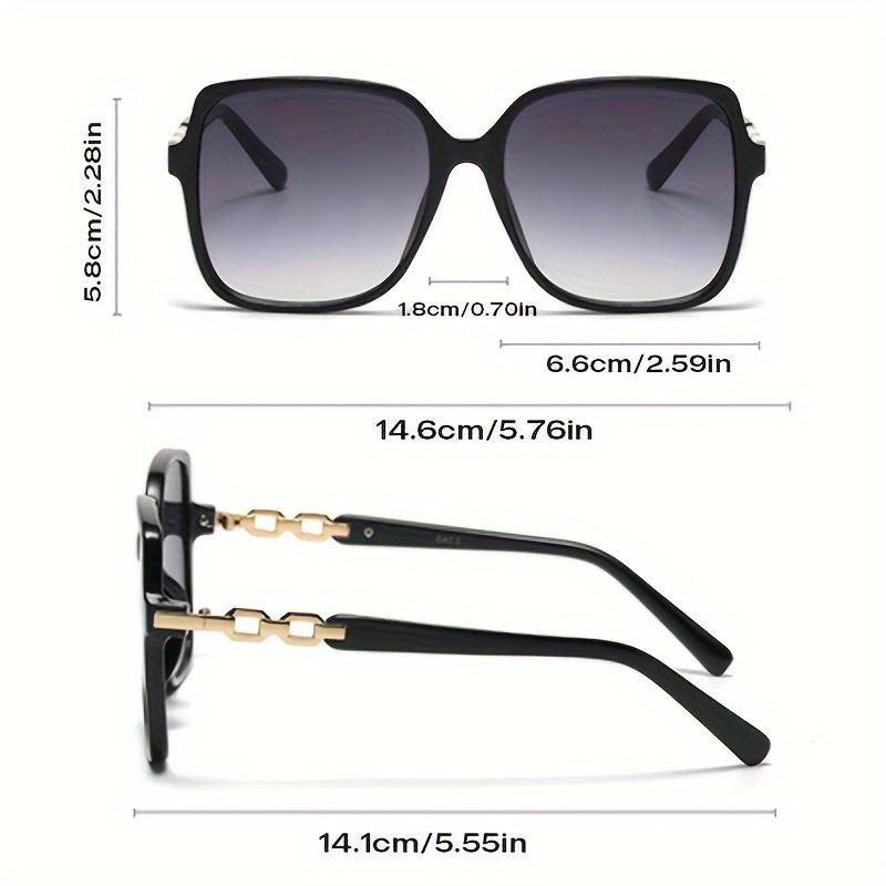 Неполяризованные шикарные модные солнцезащитные очки большого размера в квадратной оправе для женщин — металлическая оправа, антибликовые линзы из поликарбоната, модный аксессуар