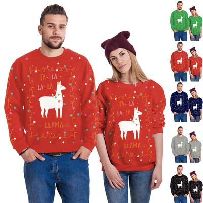 Женская свободная толстовка с круглым вырезом, свободного покроя, с рождественским принтом