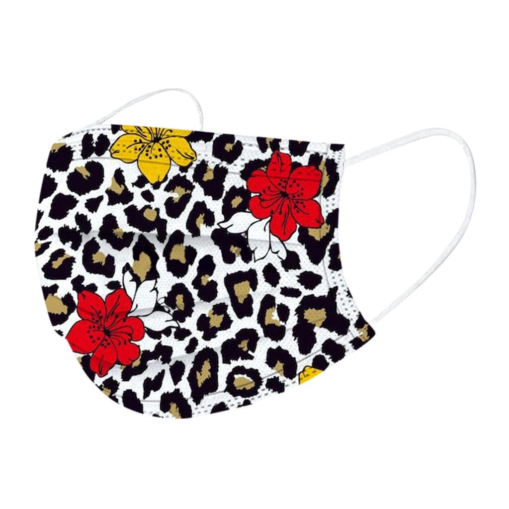 10 шт. трехслойная одноразовая защитная маска с леопардовым принтом для взрослых и цветком