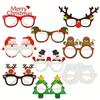 9pcs Christmas Santa Snowman Gingerbread Man Christmas Tree 3D Paper Glasses Party Photo Props