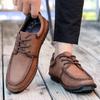 Британская кожаная обувь Кожаные мужские повседневные одинарные туфли Обувь ручной работы Сшитая повседневная кожаная обувь