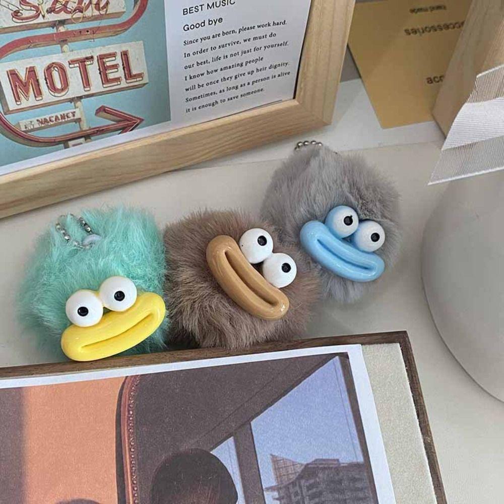 Plushies Sausage Mouth Keyring Cartoon Big Mouth Plush Pendant Funny Clown Keychain  Earphone Case