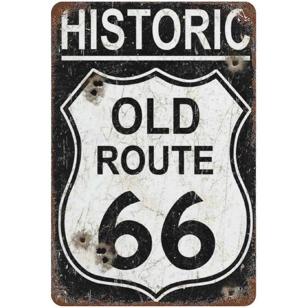 США Маршрут 66 Металлические таблички Настенный плакат Табличка Предупреждающий знак Винтажная железная картина Украшение для дома Кафе Гостиной Клуба Бара
