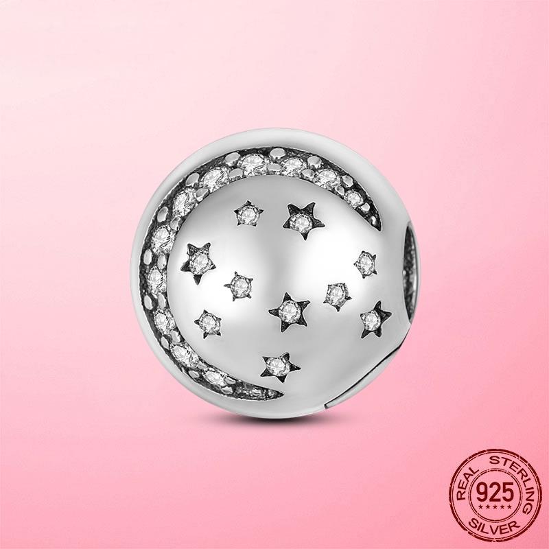 Застежка-зажим, цепочка-зажим из серебра 925 пробы, подвески-звездочки, бусины-стопоры, оригинальный браслет dora, оригинальные украшения своими руками