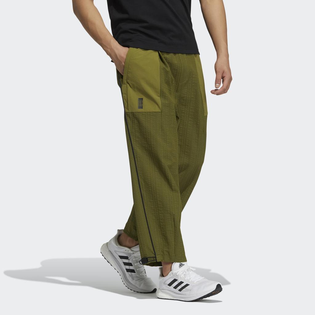 Adidas Adjustable Buckle Belt Knit Joggers Men Bottoms Olive H39258