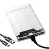 2.5 Inch Hard Drive Enclosure Transparent HDD/SSD Case USB 2.0 USB 3.0 External Hard Disk Drive Box USB3.1 Type C for MacBook PC