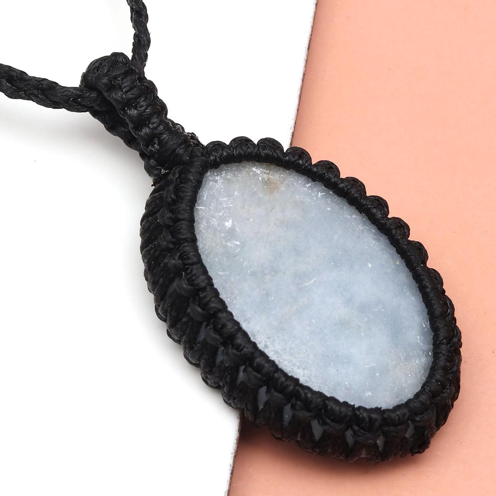 Ювелирные изделия ручной работы Owyhee Blue Opal Macrame Thread Gemstone, ожерелье 20-36''Ad