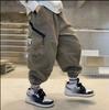 Children's Clothing Boys Spring Autumn Cargo Pants Casual Plus Size Sweatpants Boys Fake Zippers Cargo Pants