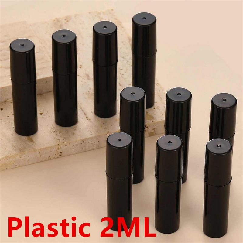 10/100pcs 2ML 3ML 5ML Black Portable Plastic Spray Bottle Perfume Bottle Atomizer Mini Sample Test Tube Thin PET Vials Wholesale