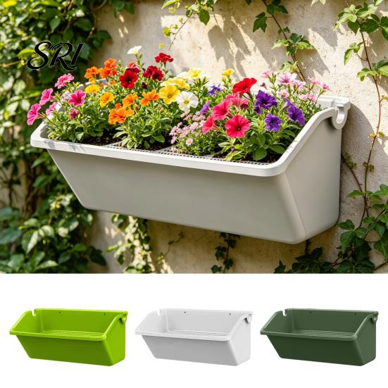 Corrosion-resistant Planter Wall Mounted Self-Watering Plant Pot with Drainage Holes Environmentally Friendly Stackable Vertical for Outdoor