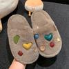 Детские тапочки для дома Sweet Heart для девочек зимние меховые тапочки мягкие пушистые универсальные детские модные повседневные туфли на плоской подошве тренд