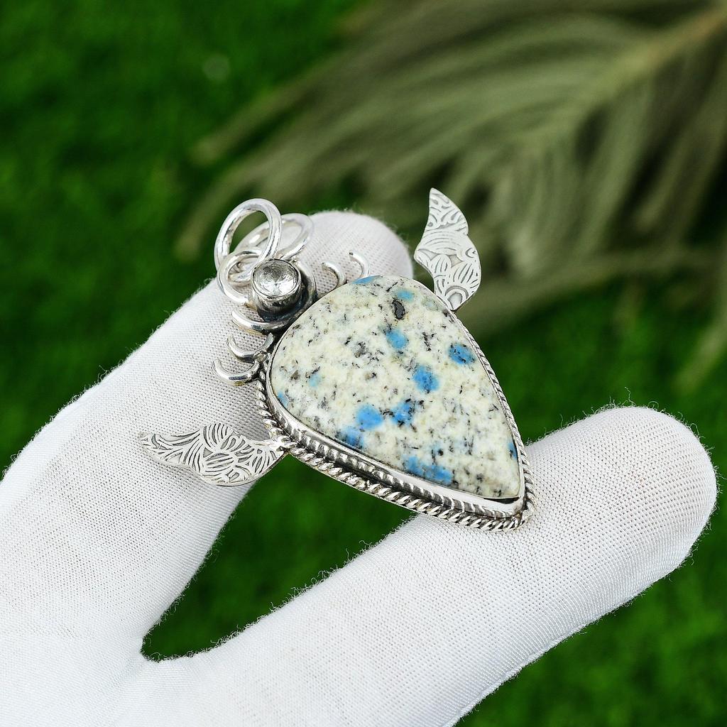 Sisters Day Deal 925 Sterling Silver K2 Jasper Gemstone Topaz Pendant Jewelry