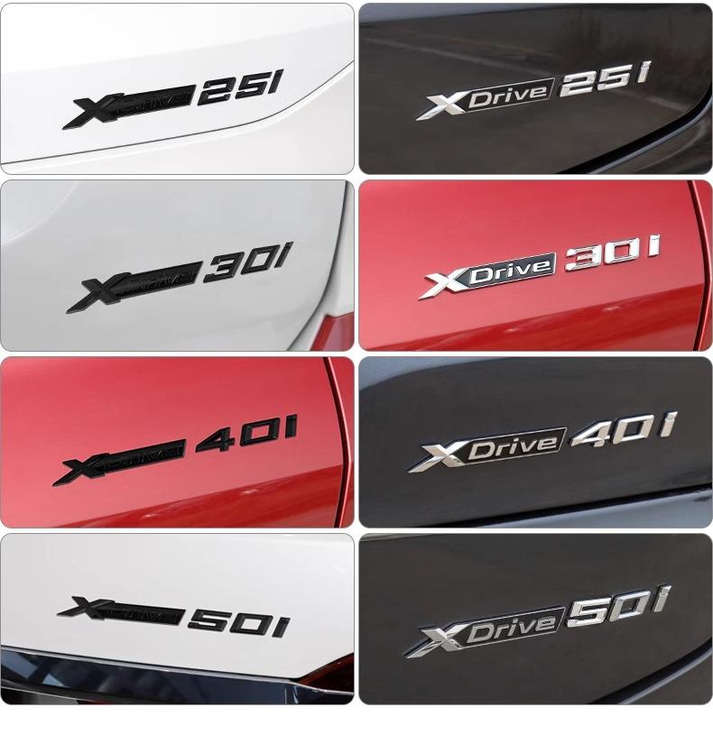 AAAOQ1 New Chrome Black Fender & Trunk Emblem Sticker for BMW 3/4/5/6/7/8 Series X3/X4/X5/X6/Z4/GT - SDrive/XDrive/EDrive Badge Decal