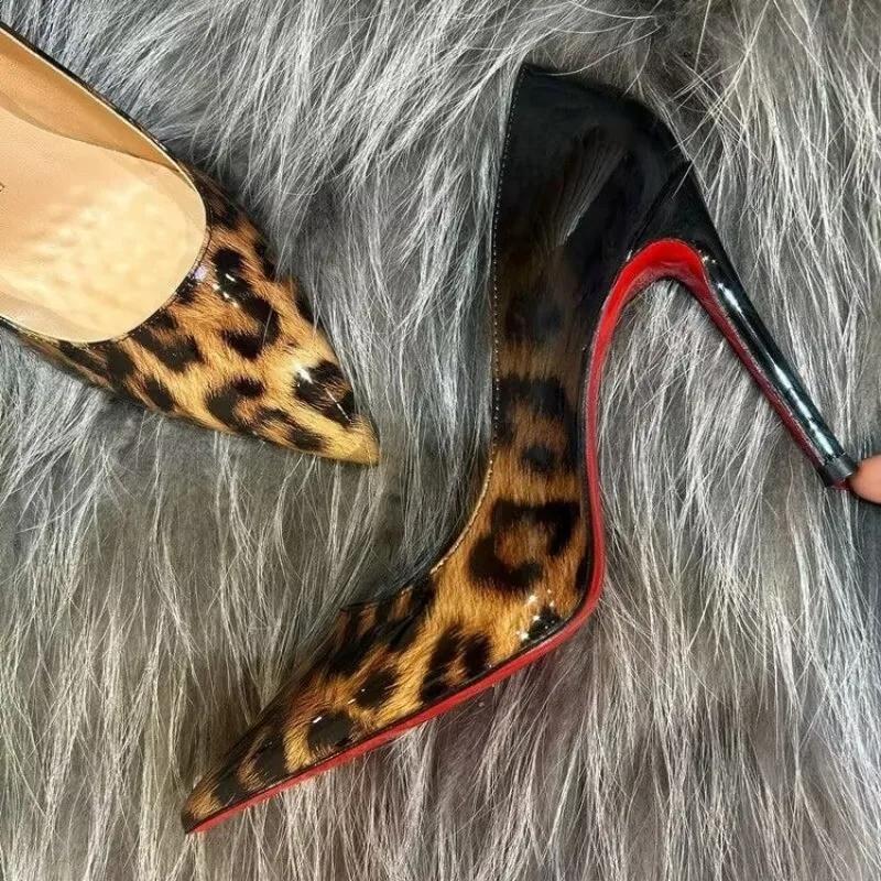 Hot Sale Women's Shoes Shallow Women's High Heels Fashion Leopard Print Party Pumps Women Sexy Pointed Toe Heels Women