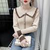 Doll Collar Sweater Knitted Sweater Women's Long Sleeved Autumn and Winter Slim Fit and Versatile Temperament Fashionable Top