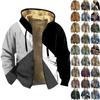 Men's Retro Print Jacket Men's Spring And Autumn Casual Trend Zipper Hooded Jacket