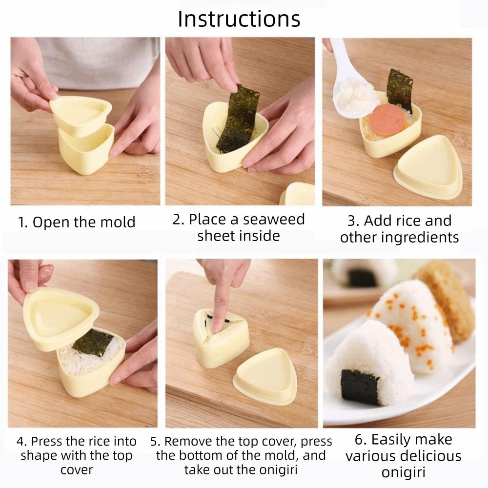 3Pcs/Set Triangular DIY Sushi Mold Press Onigiri Rice Ball Set Practical Baby Rice Molds  for Home