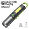 High Power Portable Led Chargeable Flashlights Zoomable USB Rechargeable COB Torch Hiking Camping Work Light