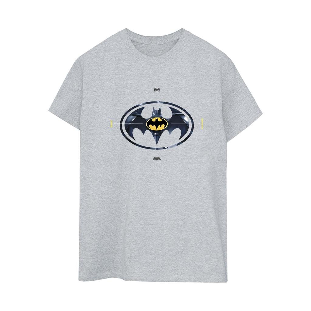 DC Comics Womens/Ladies The Flash Batman Metal Logo Cotton Boyfriend T-Shirt