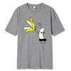 Men Banana Disrobe Overcoat Funny Print T-shirt Humor Joke Hipster T-Shirt Soft Cotton Casual T Shirts Outfits Streetwear