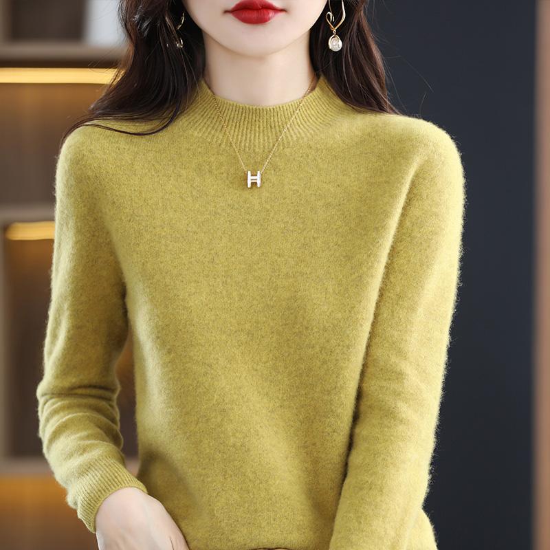 Женский свитер из 100% мериносовой шерсти, СОВРЕМЕННЫЙ НОВЫЙ зимний вязаный пуловер SAGA, осенний джемпер, женские вязаные топы с длинным рукавом