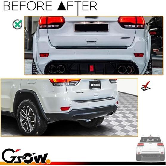 2 Pcs Rear Bumper Reflector Light Covers for Grand Cherokee 2011--Red Lens
