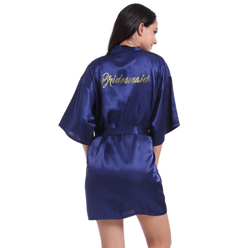 Женский летний тонкий домашний халат с буквенным принтом, короткое атласное кимоно, утренний халат со шнуровкой