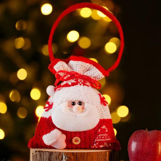 Christmas Candy Bag Snowman Santa Claus Reindeer Doll Bag Drawstring Xmas Goody Holder Favor Bags for Christmas Eve