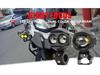 Motorcycle LED Spotlight Yellow-White Light: Super Bright Auxiliary Mini Driving Headlight for Electric Vehicles.
