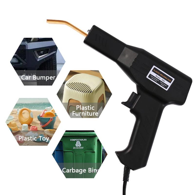 Plastic Welder Gun Car Bumper Soldering Machine with 4 Types of Staples for Bumper Kayak Plastic Product Repairs Welding Tool