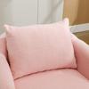 Modern, simple teddy velvet armchair with cushion, extra thick cushion, single sofa armchair, upholstered, leisure chair, solid wood leg chair