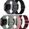 Эластичный нейлоновый ремешок для часов Fitbit Versa 3/4, Sense, Versa 2 с большой пряжкой