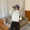 Womens Short Hooded Cotton Puffer Jacket Knit Splice Loose Winter Warm Coat Trendy