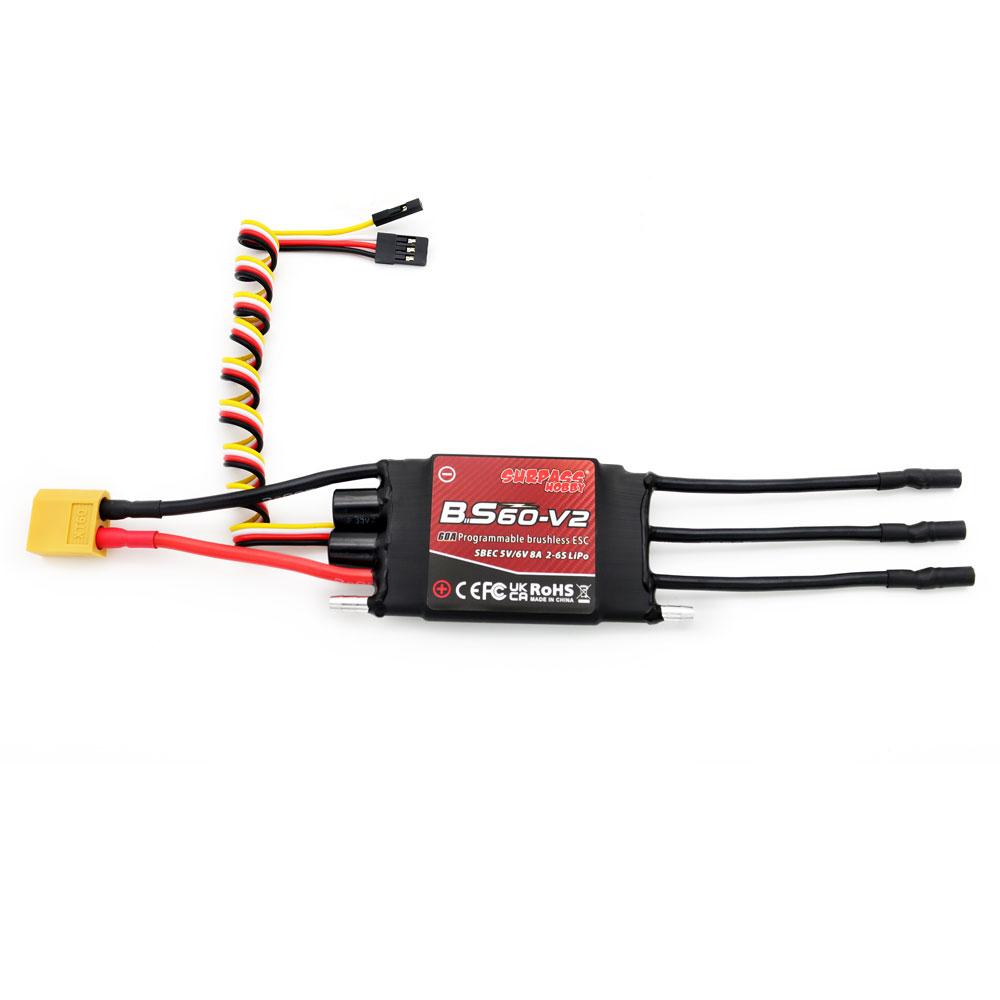SURPASS HOBBY Brushless ESC V2 2-6S 40A-100A for RC Ship Boat Pneumatic Underwater Propeller with Ubec XT60 Plug Boat ESC