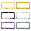 Plum Blossom Pattern American Standard Aluminum Alloy Car License Plate Cover Car Accessories Waterproof License Plate Cover