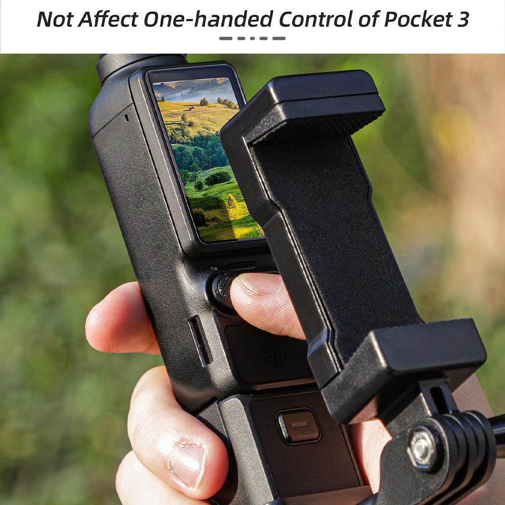 Front Phone Holder Clip Handheld Shooting Expansion Adapter with 1/4inch Screw Camera Phone Holder Mount for DJI Osmo Pocket 3