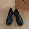 Thick High Heels Versatile British Style Small Leather Shoes Women's 2025 Spring and Summer New Korean Version Black Mary Jane Shoes Loafers