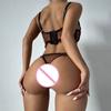 Дамский комплект сексуального нижнего белья с вышивкой Love Lace Underwear Set