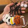 Мультяшный 3D-мяч кожаный брелок для волейбола, бейсбола, регби, футбола, сумки, подвесной кулон, баскетбольный автомобильный брелок для женщин и мужчин