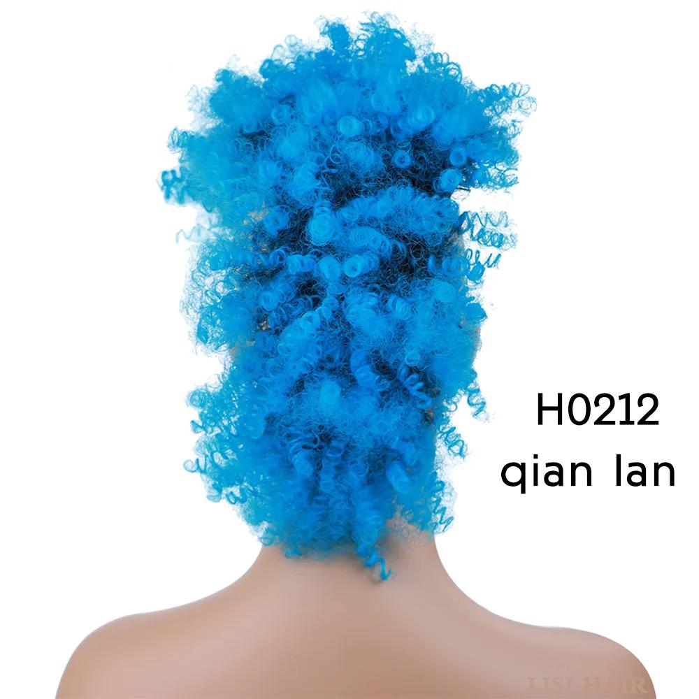 MISSQUEEN Синтетический высокий пышный афро вьющийся короткий парик со средней частью на заколках для наращивания волос Шиньоны для женщин