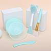 4pcs Face Mask Mixing Bowl Set Silicone Mixing Kit with Spatula, Brush, and Applicator Tools for DIY Skincare Preparation