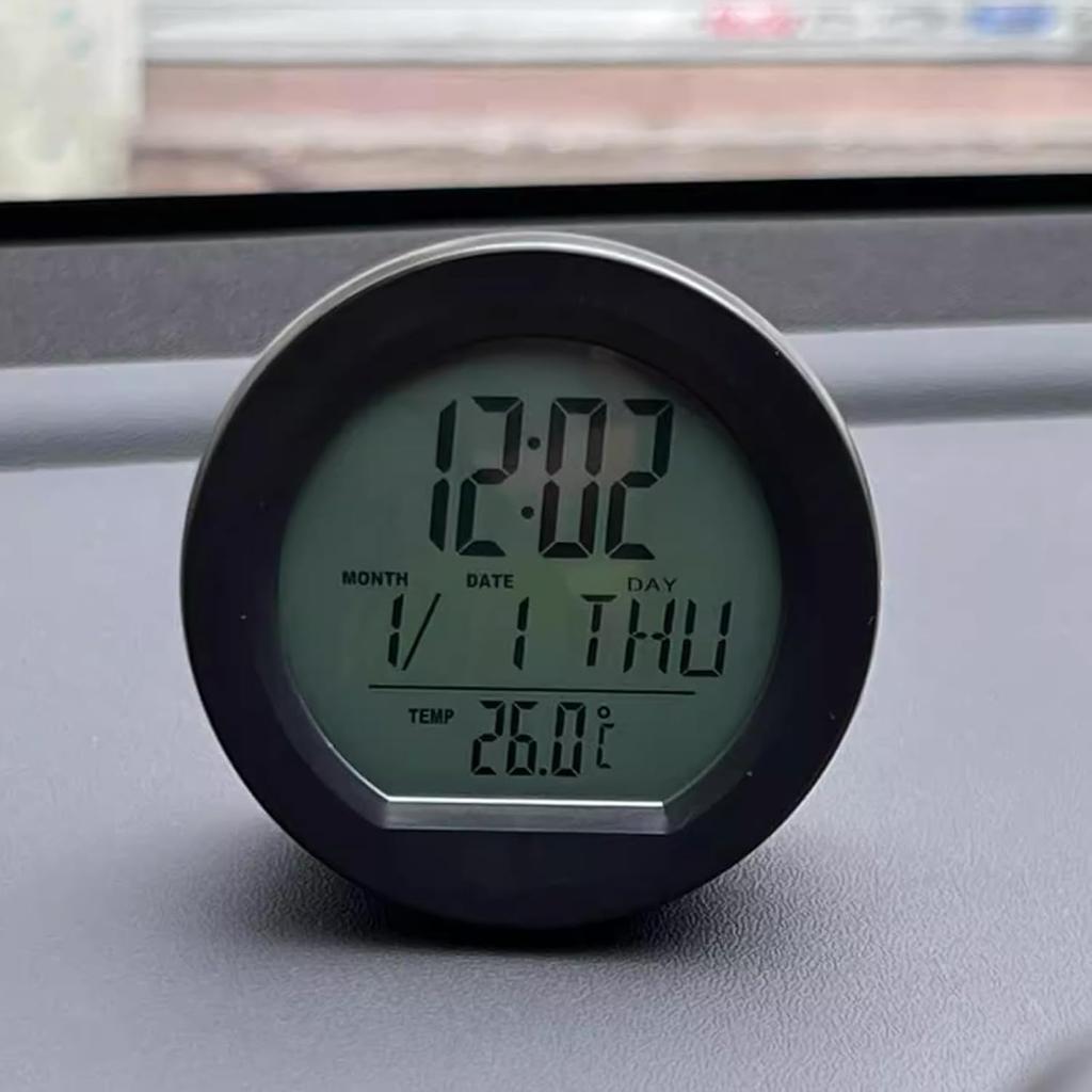 Автомобильные часы на приборную панель с автоматической подсветкой ночью, температура в Фаренгейтах, формат времени 12/24 часа, календарь для автомобиля, грузовика, офиса, дома и улицы