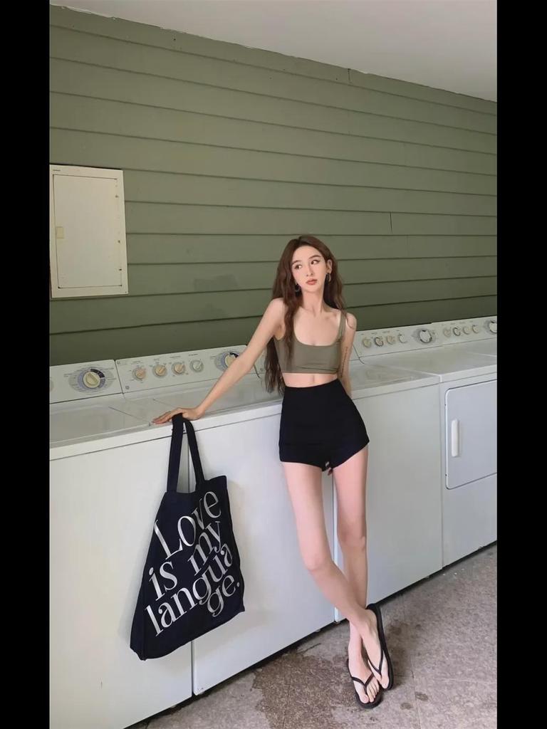 Женские черные узкие шорты с высокой талией - сексуальные летние шорты